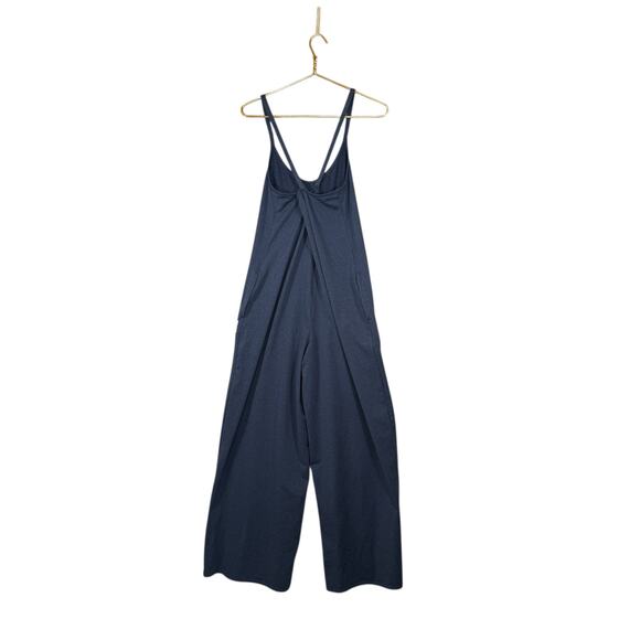 Fabletics Cloud Jersey Wide Leg Romper | Navy Blue Lounge Jumpsuit | Medium - Picture 5 of 10